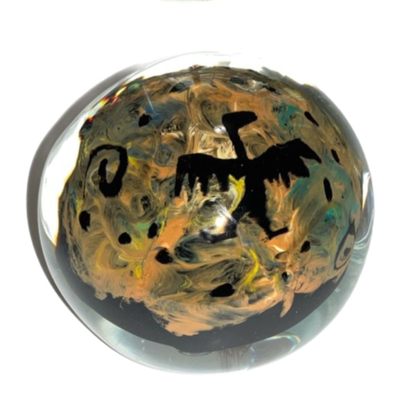 Hand-Blown Glass Paperweight - Southwest Native American Design - Picture 10 of 10